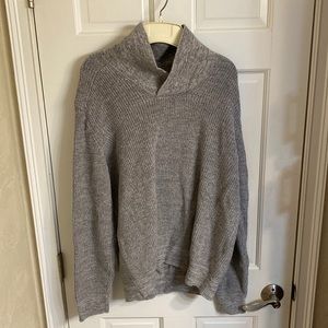 Large high collared gray sweater